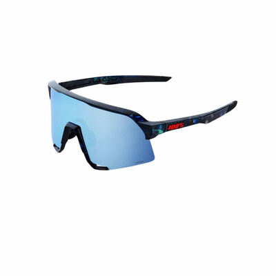 100% S3 Sunglasses Black Holographic Hiper Blue
