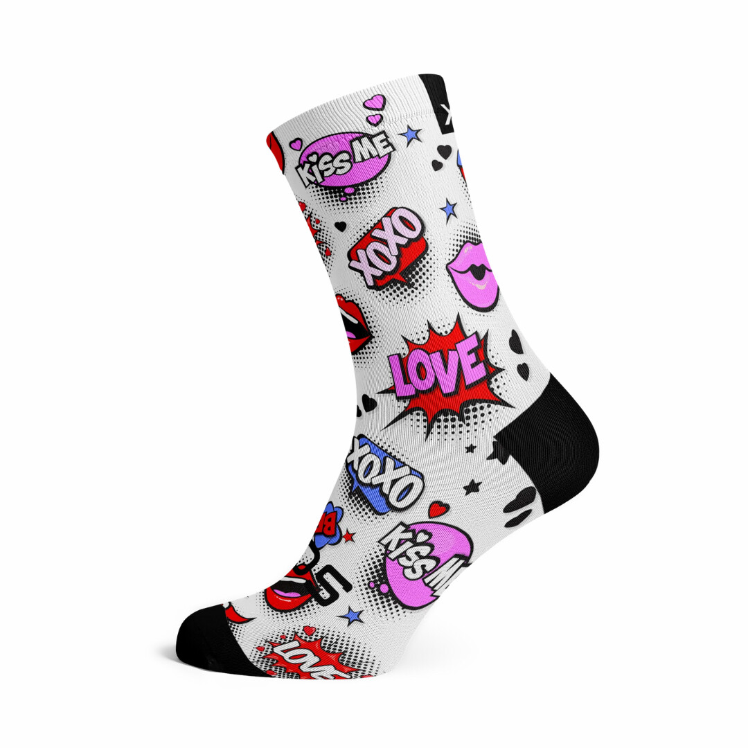 Love Struck White Socks, Sizes: M