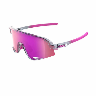 100% Slendale Sunglasses Translucent Grey Tokyo Night Purple Lens
