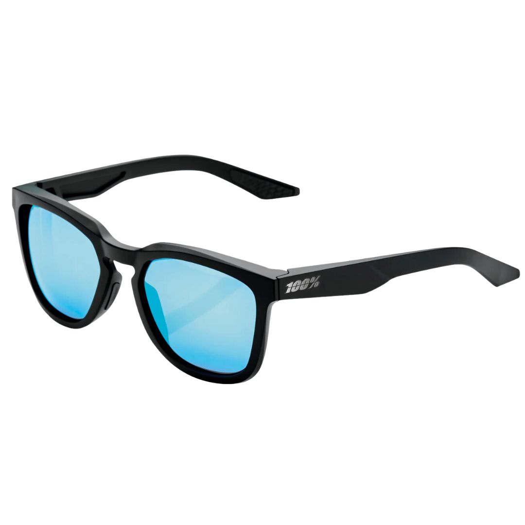 100% Hudson Matt Black Hiper Blue Sunglasses
