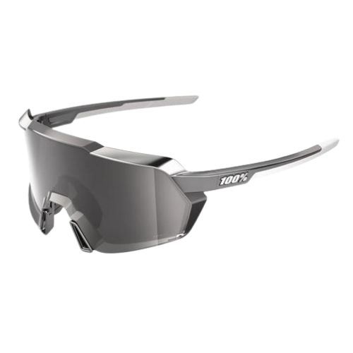 100% Korbin Gloss Black Chrome Hiper Silver Lens Sunglasses