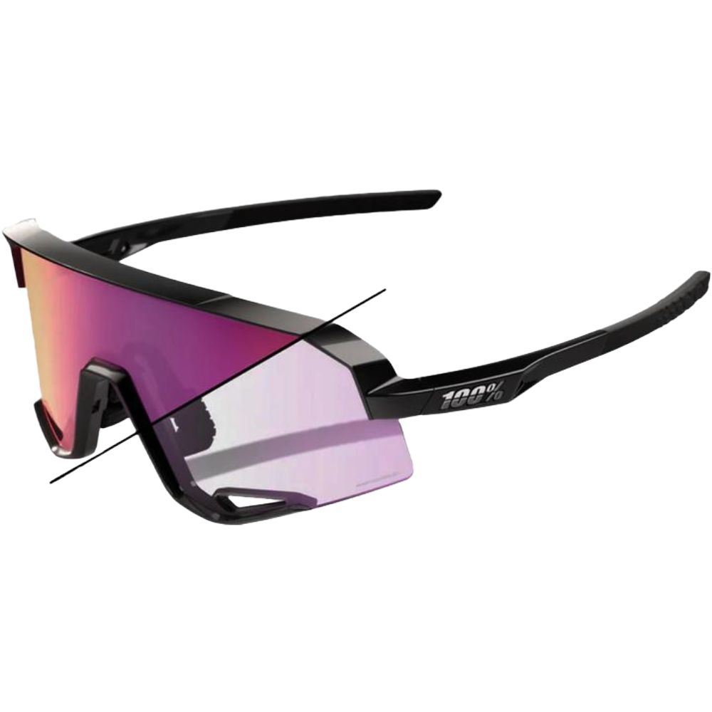 100% Slendale Gloss Black Purple Photocromic Sunglasses