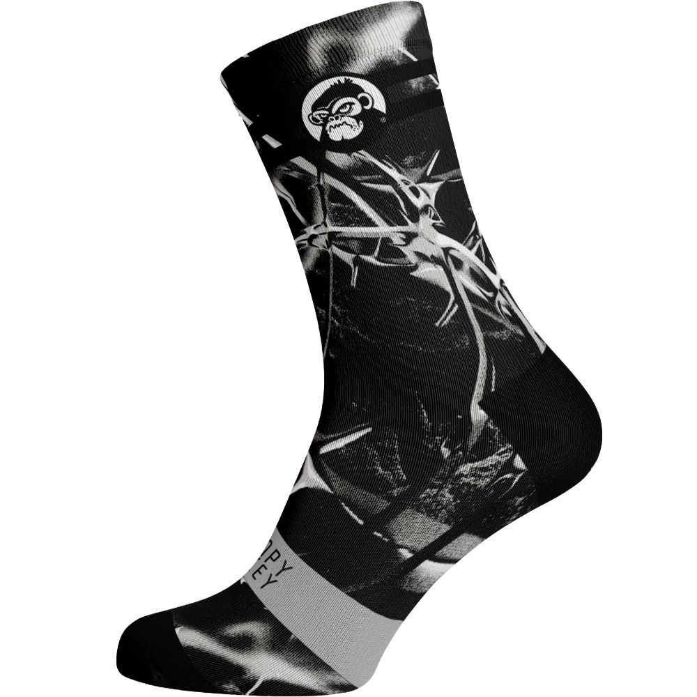 Grumpy Monkey Barbed Wire Socks