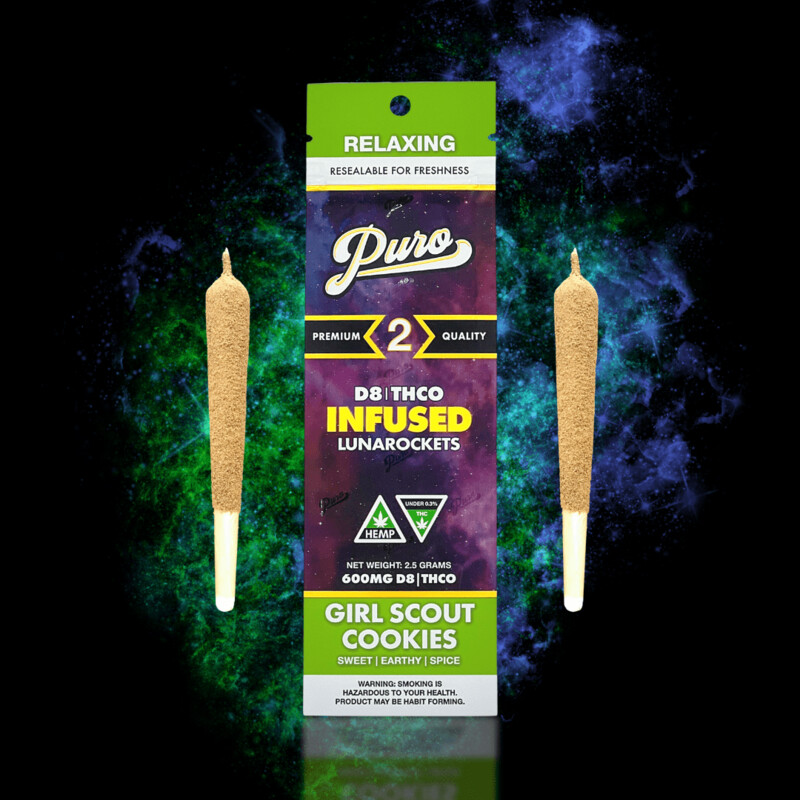 Puro Delta 8/THCO Infused Lunarockets - Girl Scout Cookies