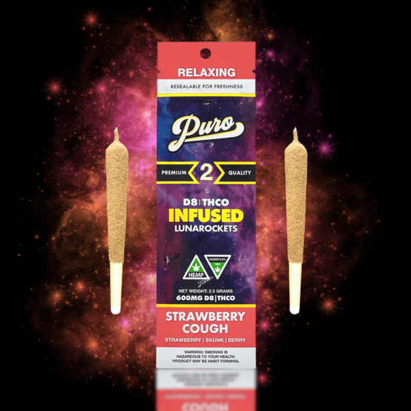 Puro Delta 8/THCO Infused Lunarockets - Strawberry Cough