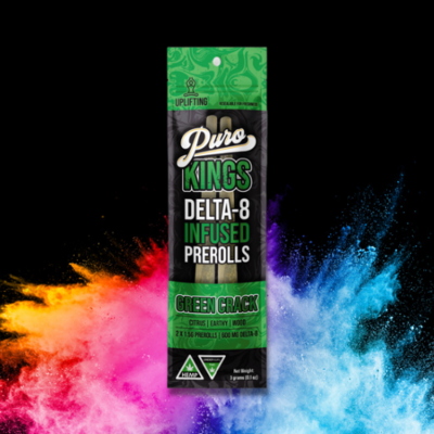 Puro Kings Delta 8 Infused Pre Rolls - Green Crack