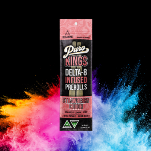 Puro Kings Delta 8 Infused Pre Rolls - Strawberry Cough