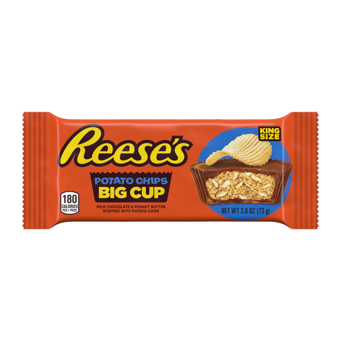REESE&#39;S Big Cup with Potato Chips King Size Peanut Butter Cups, 2.6 oz