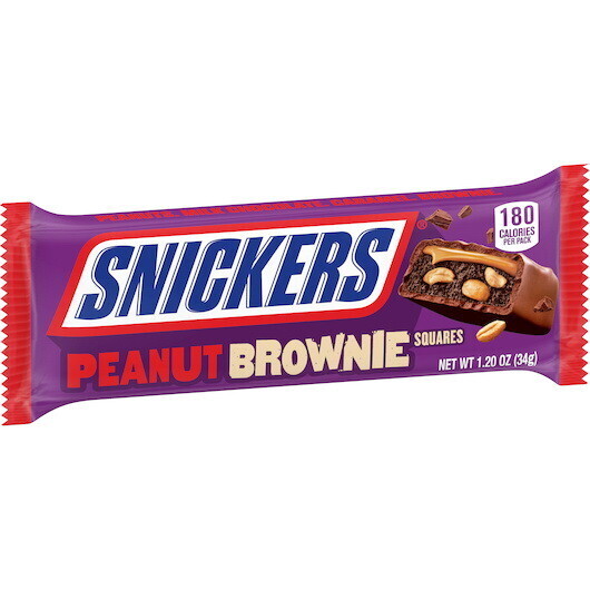 Snickers Peanut Brownie Squares Regular Size Chocolate Candy Bar