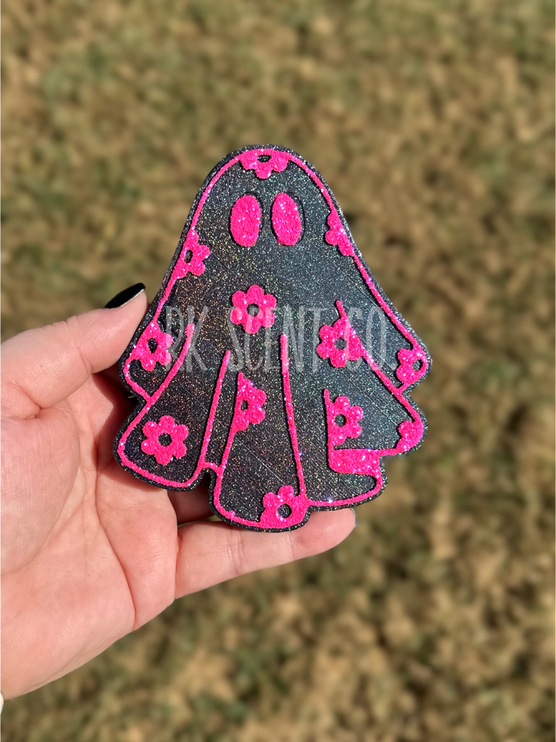 Black Holographic Floral Ghost