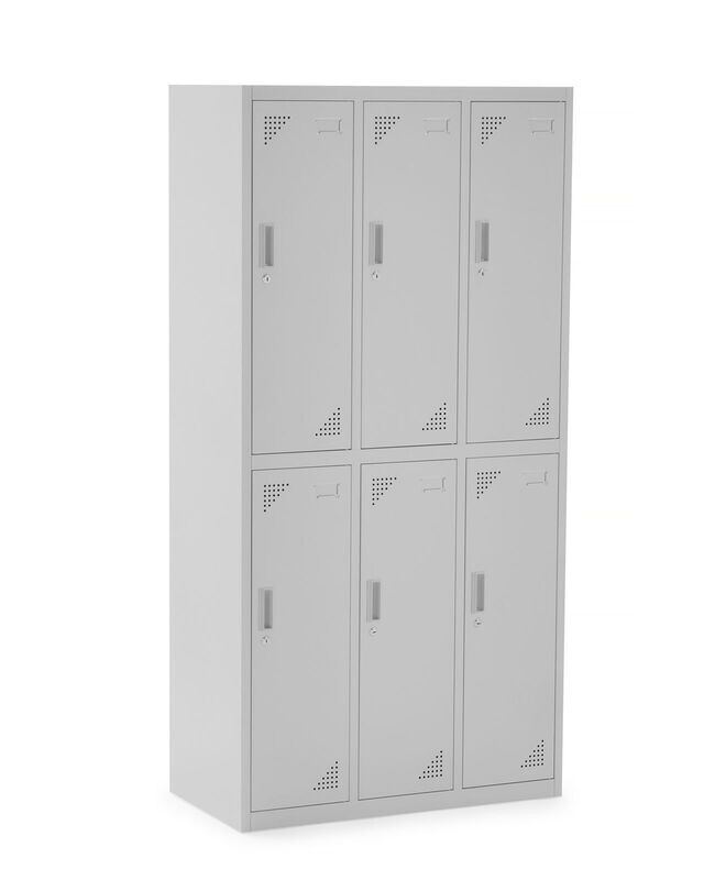 TAQUILLA METÁLICA 3 MÓDULOS - 6 PUERTAS 900x450x1800. GRIS.