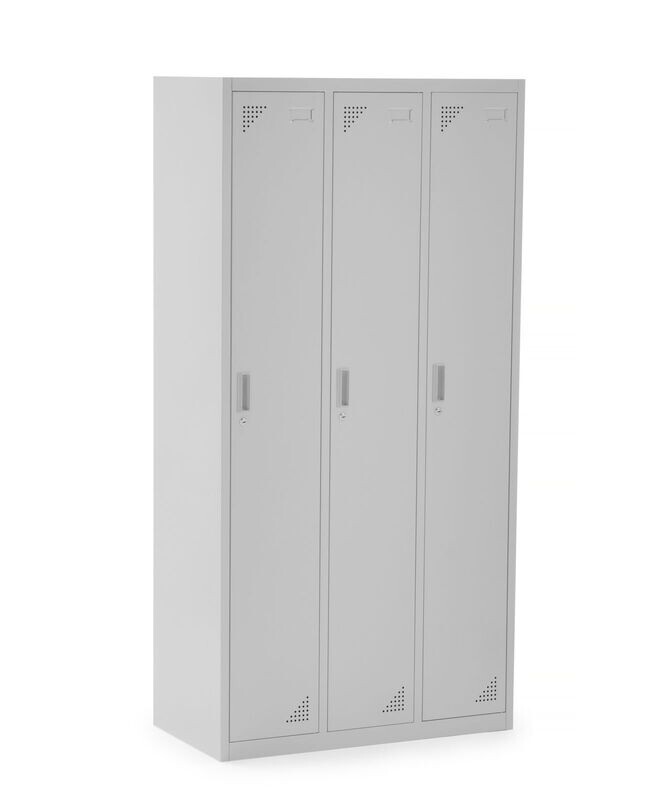 TAQUILLA METÁLICA 3 MÓDULOS - 3 PUERTAS 900x450x1800. GRIS.