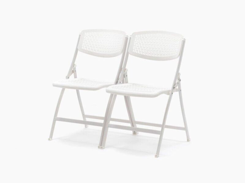 SILLA SEUL PLEGABLE, ASIENTO Y RESPALDO EN PVC BLANCO
