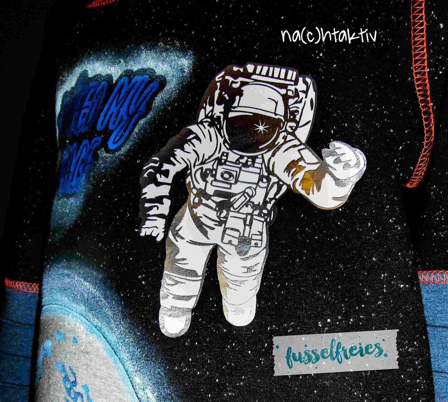 ASTRONAUT &amp; MOND Plotterdatei DXF SVG Mond Weltall Weltraum Fusselfreies