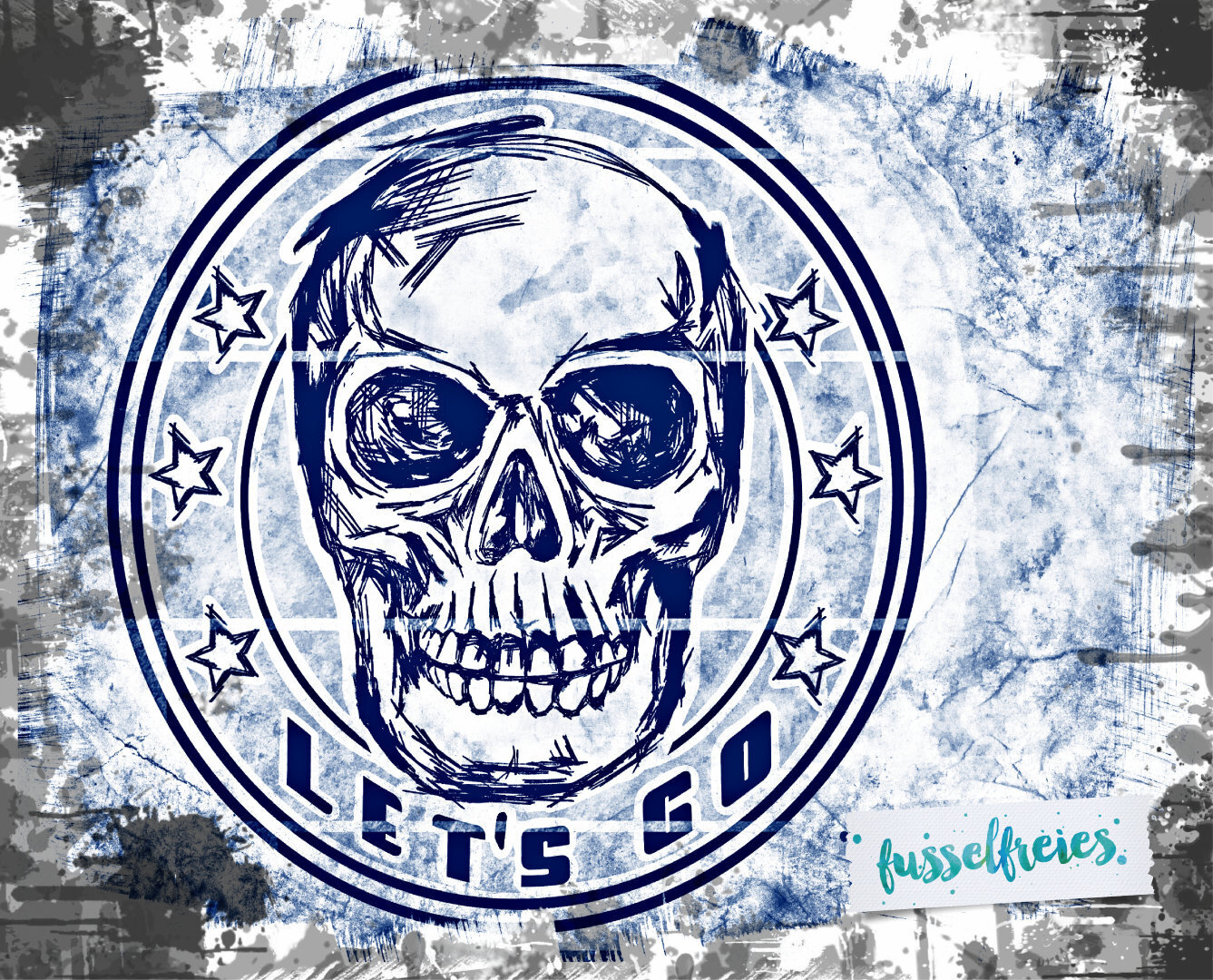 Skull Skizze &quot;Let&#39;s go&quot; - Plotterdatei Plottervorlage DXF SVG Totenkopf im Skizzenstil von Fusselfreies (Adventskalender 2020)