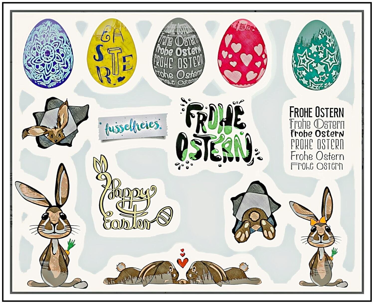 Oster Designs 2021 Plotterdatei DXF SVG Ostern, Ostereier, Osterhase