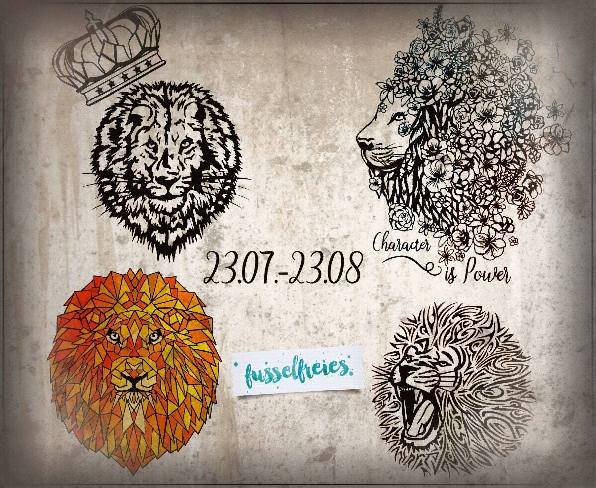 Design Löwen Parade von Plotterdatei DXF SVG Fusselfreies Löwe Löwenkopf