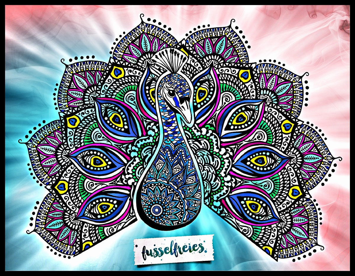 Pfau Vol2 - Mandala Plotterdatei Plottervorlage DXF SVG Fusselfreies (aus Adventskalender 2018)