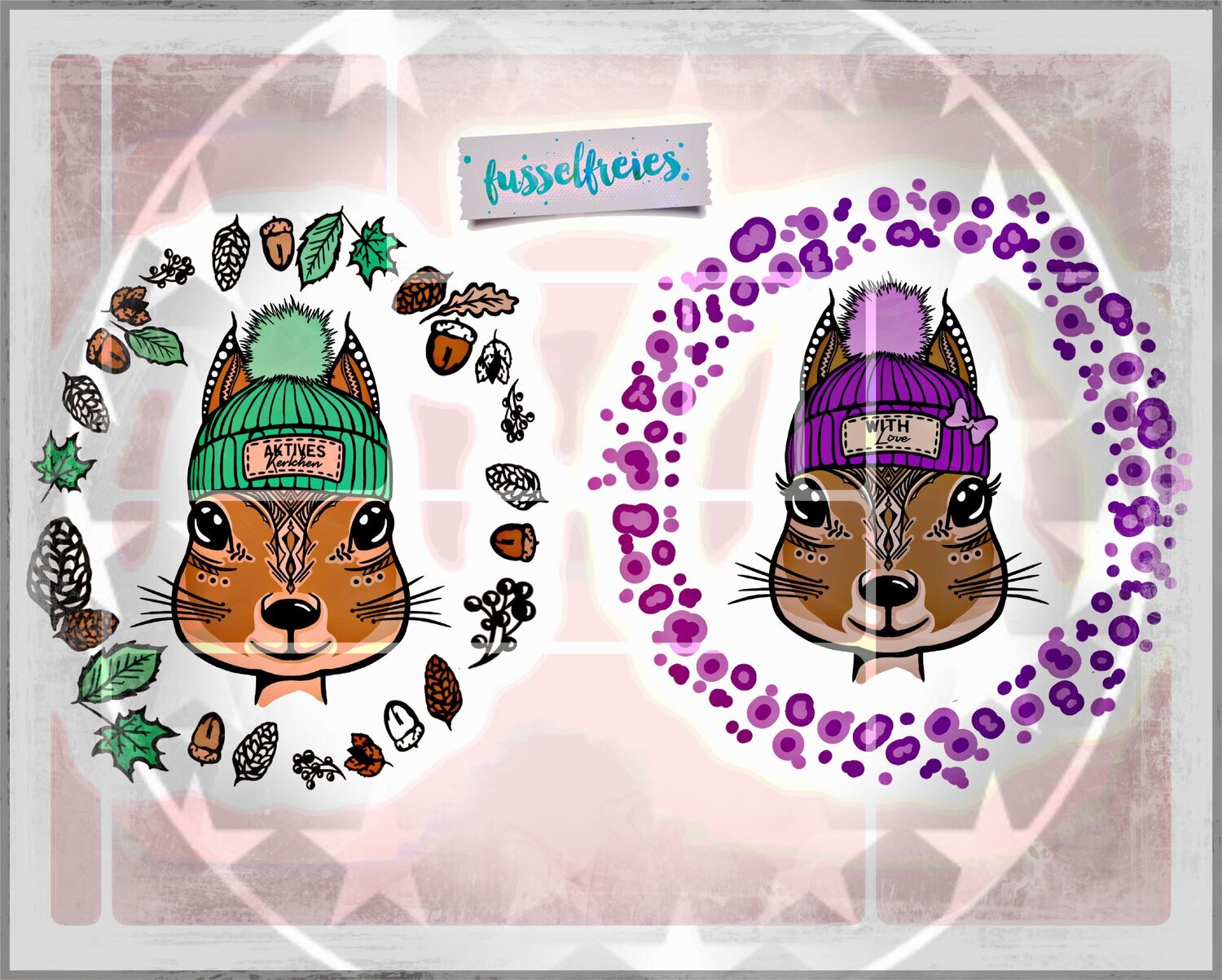 Boho Eichhörnchen Plotterdatei DXF SVG PNG von Fusselfreies