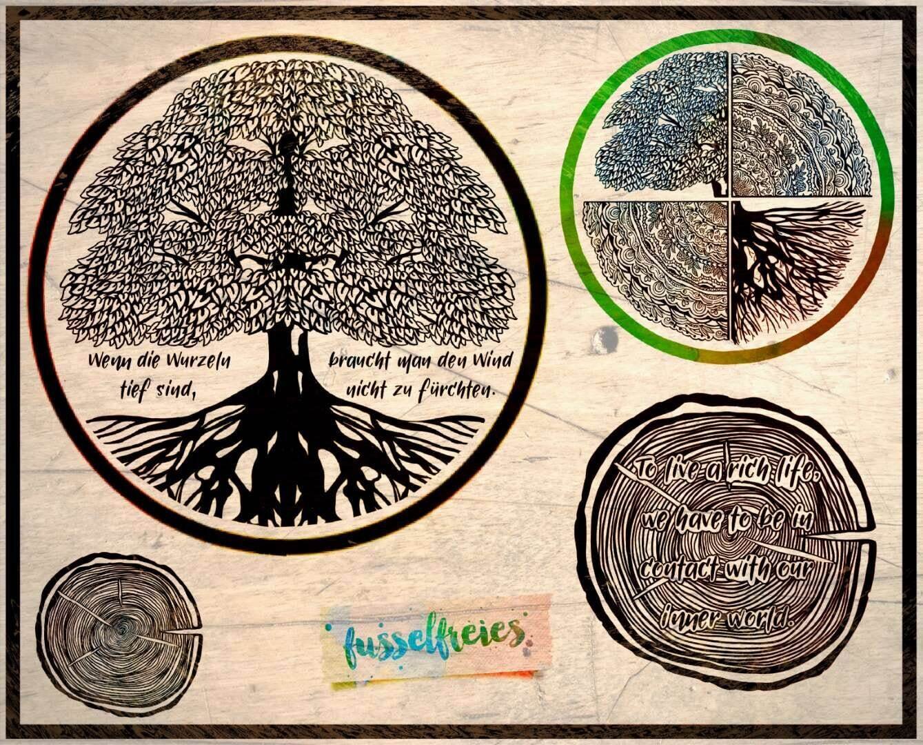 Lebensbaum Vol2 Design - Plotterdatei DXF SVG Meisterstück Mandala Baum - Baumscheibe von Fusselfreies (Adventskalender 2019)