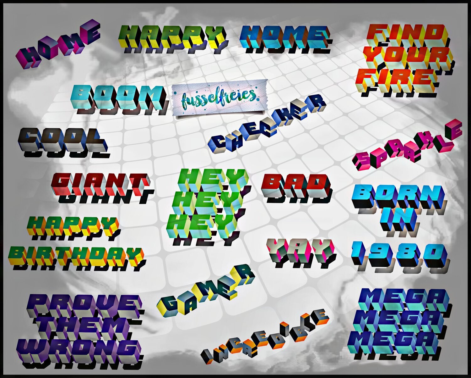 3D Statements Plotterdatei DXF SVG Sprüche- Schriftzüge von Fusselfreies