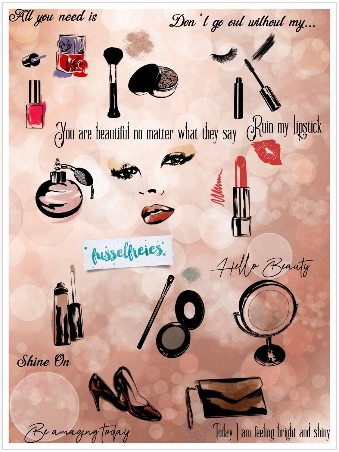 BEAUTY Set - Plotterdatei DXF SVG Design Serie Fusselfries