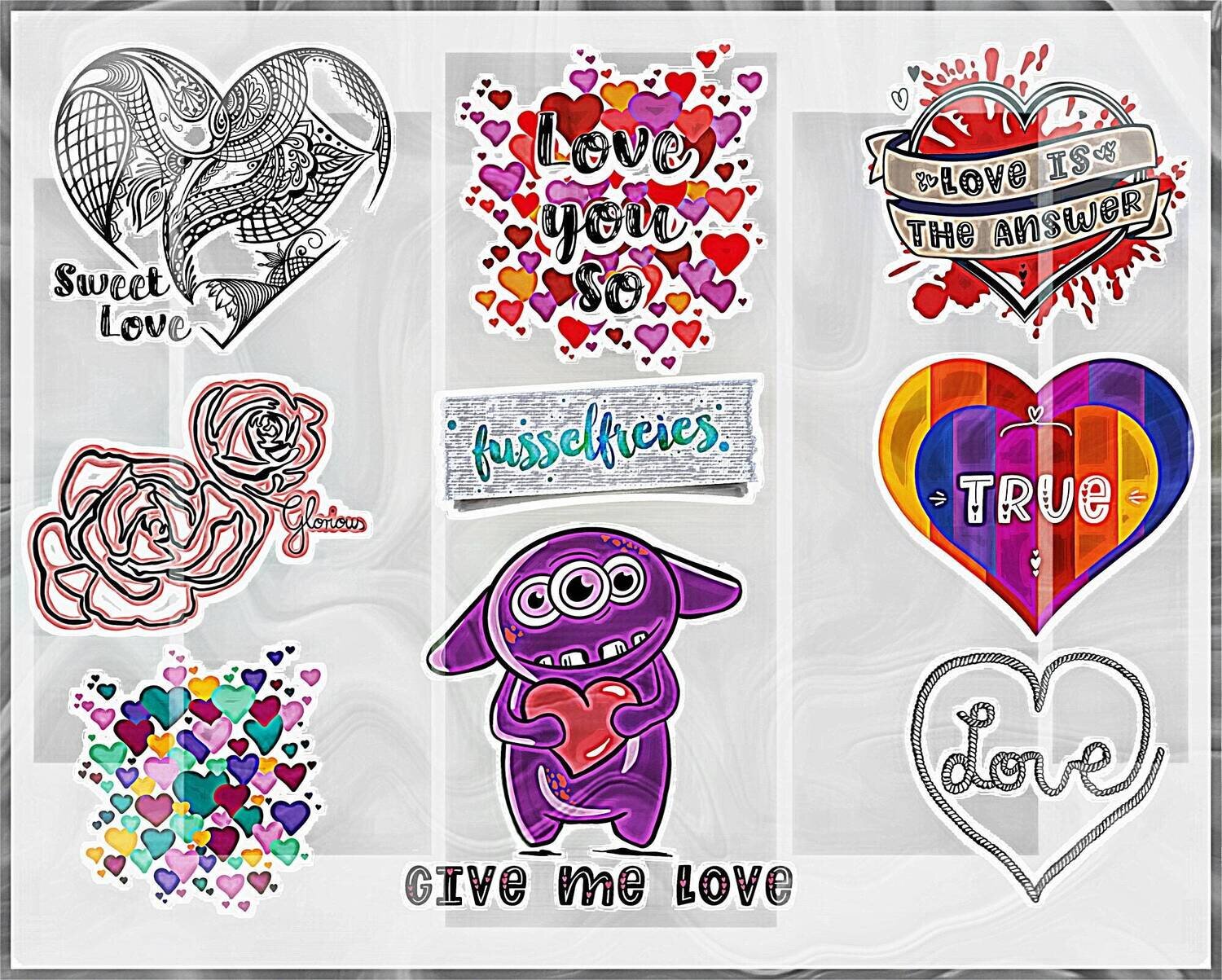 Valentine&#39;s Love Vol4 Plotterdatei DXF SVG Valentinstag, Liebe, Herz, Rose Fusselfreies
