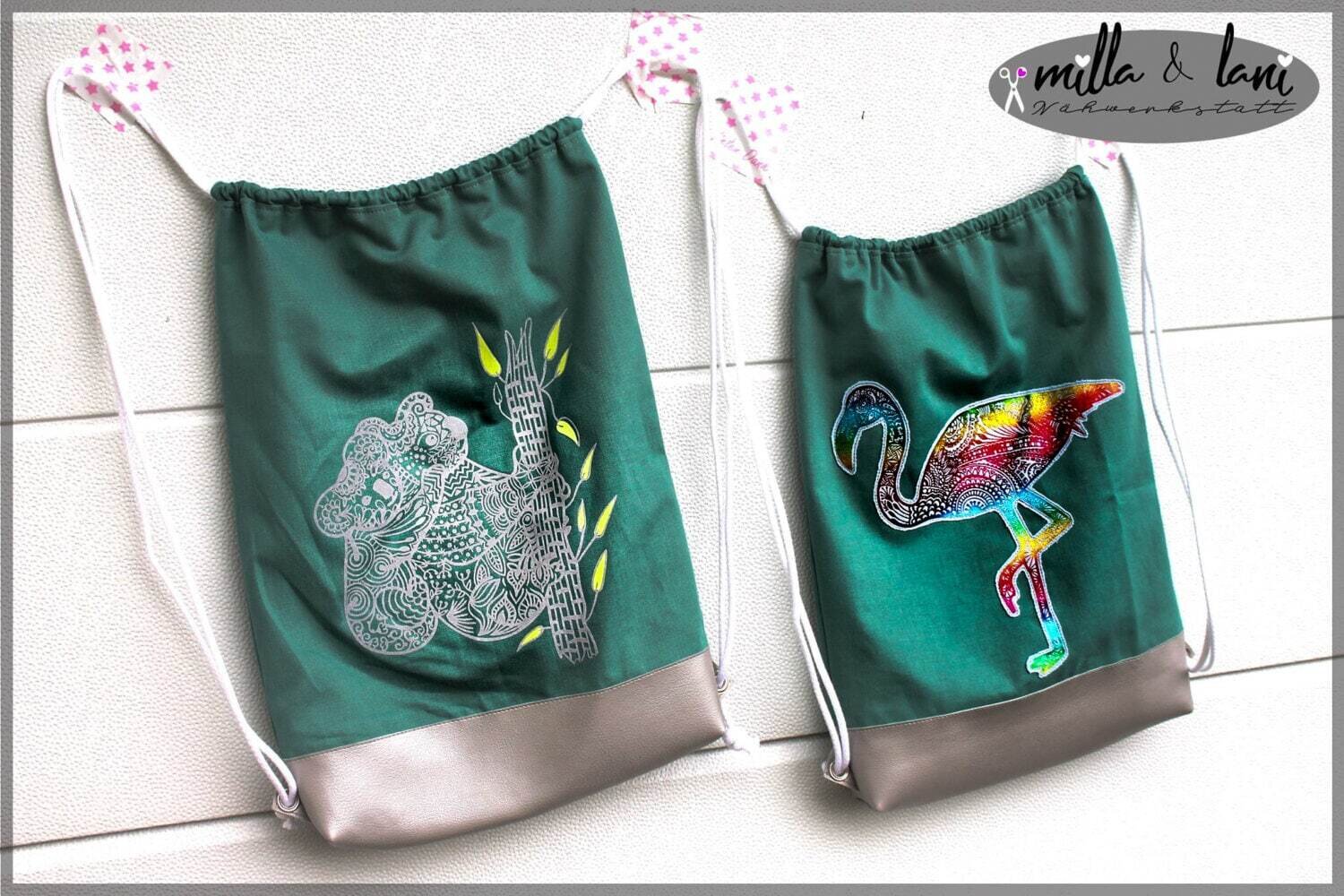 Design Kombi Serie Flamingo Koala Orchidee Plotterdatei DXF SVG Fusselfreies Plottervorlage Rohrkolben Blume Blüte Bär Pflanze Vogel