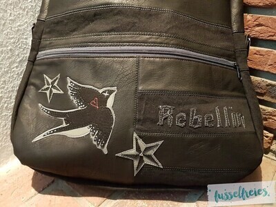 Applivorlage Rockabilly &amp; Rockabella Fusselfreies Rock&#39;n Roll Nähen Applikation Applizieren Musik Oldtimer Anker Herz Skull Totenkopf