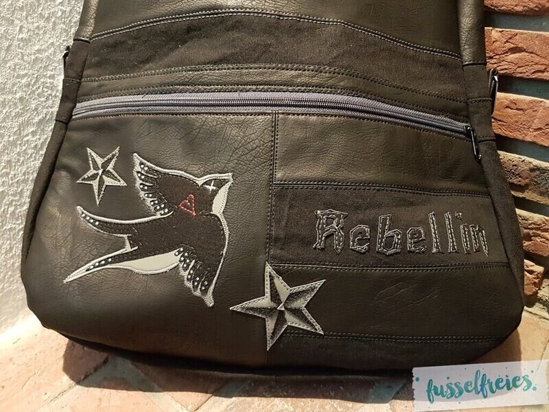 Applivorlage Rockabilly &amp; Rockabella Fusselfreies Rock&#39;n Roll Nähen Applikation Applizieren Musik Oldtimer Anker Herz Skull Totenkopf