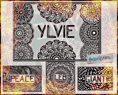 Boho / Mandala Rahmen + Schrift Plotterdatei DXF SVG von Fusselfreies
