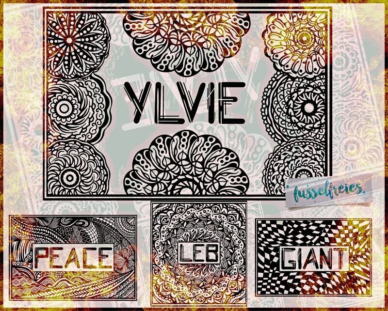 Boho / Mandala Rahmen + Schrift Plotterdatei DXF SVG von Fusselfreies