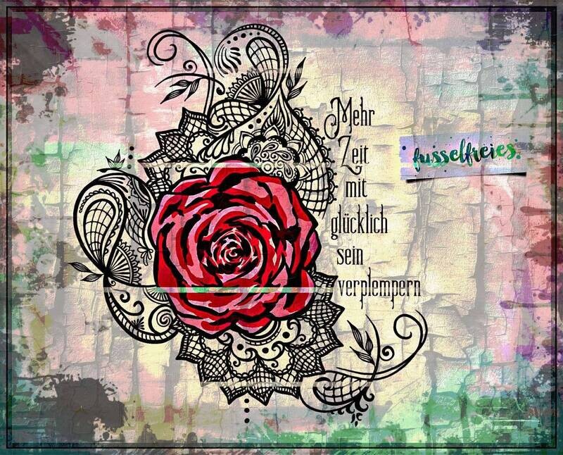 Boho Rosen Design - Rose Plotterdatei DXF SVG (Adventskalender 2020) von Fusselfreies