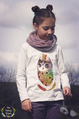 Baby Eule Boho Stil Plotterdatei DXF SVG Fusselfreies