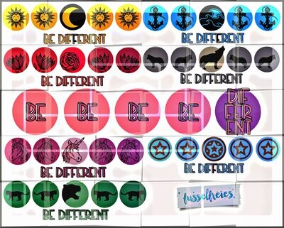 Be different - Plotterdatei DXF SVG Sonne, Wolf, Panther, Anker, Einhorn Fusselfreies