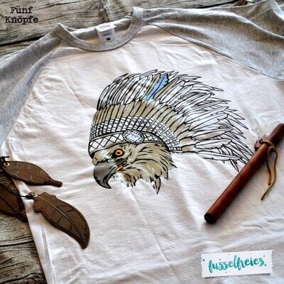 Adler mit indianischem Kopfschmuck Design  Plotterdatei DXF SVG Fusselfreies