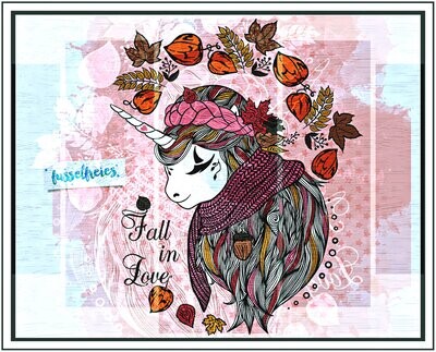 Boho Einhorn Vol5 im Herbst  Plotterdatei DXF SVG von Fusselfreies