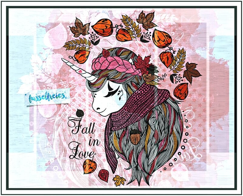 Boho Einhorn Vol5 im Herbst  Plotterdatei DXF SVG von Fusselfreies