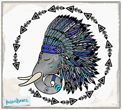 Boho Elefant Plotterdatei DXF SVG Fusselfreies
