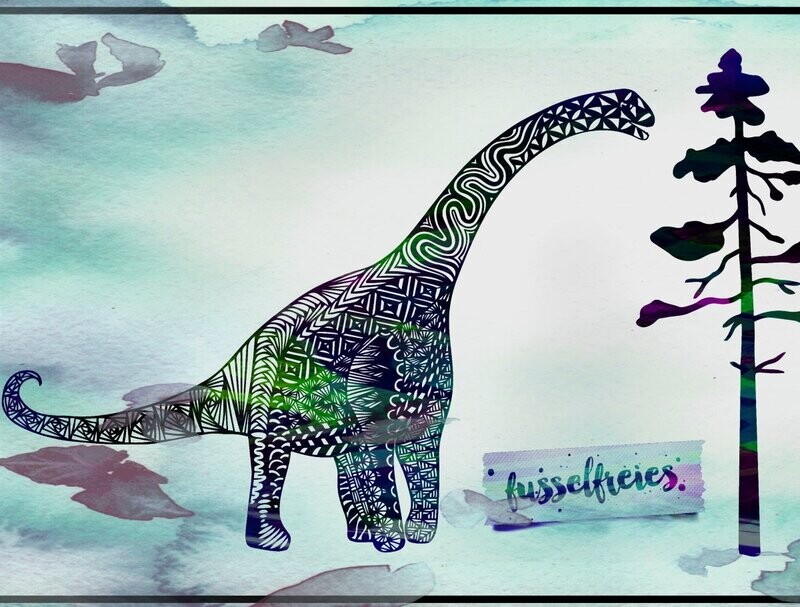 Brontosaurus - Mandala Dinosaurier Design Plotterdatei DXF SVG Fusselfreies
