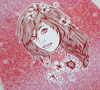 Flower Girl (Blumen Mädchen) Plotterdatei DXF SVG Fusselfreies