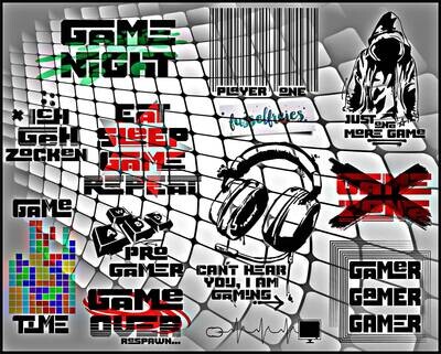 Gaming Designs - Plotterdatei DXF SVG Gamer, Games, Spiele, Konsole, PC  von Fusselfreies