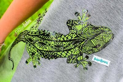 Gecko Salamander Chamäleon Plotterdatei DXF SVG Fusselfreies Bambus Farn Fliege Plottermotiv