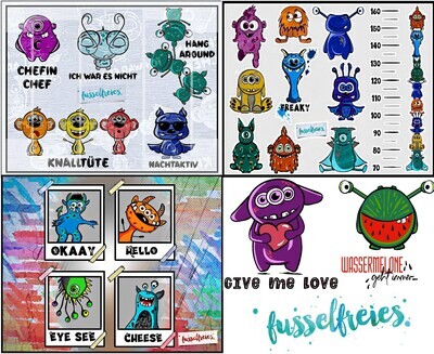 Megapack Fussel Monster Plotterdatei DXF SVG von Fusselfreies