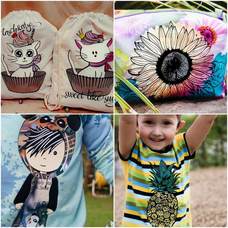 Design Megapack April 2017 Plotterdatei DXF SVG Fusselfreies Cupcake Panda Bär Früchte Ananas Banane Erdbeere Apfel Sonnenblume Biene Rose Blumen Mädchen