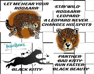 Design Leopard &amp; Panther Plotterdatei DXF SVG Fusselfreies