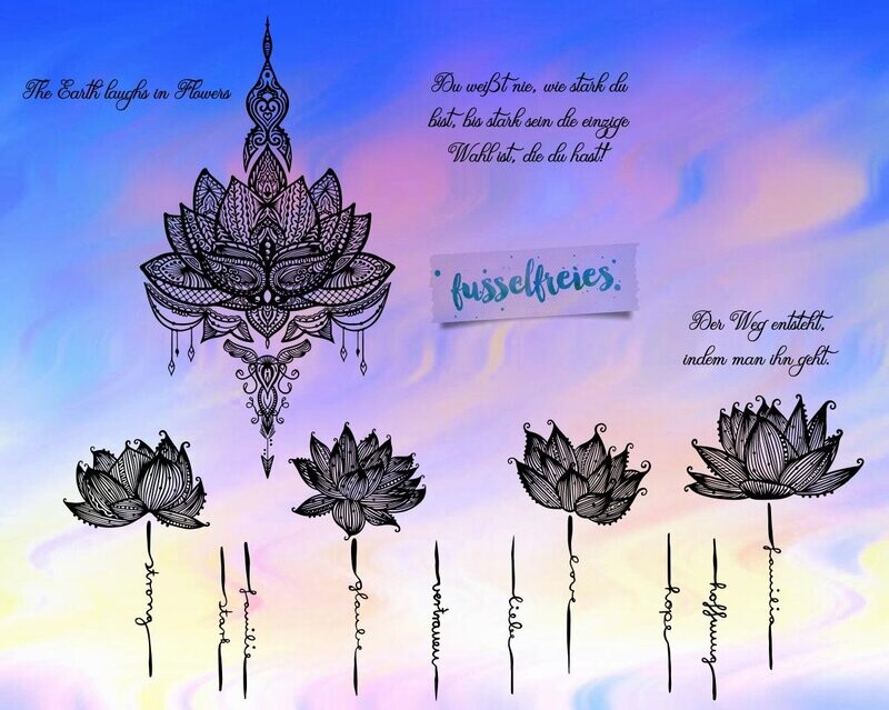 Lotusblumen Plotterdatei DXF SVG Lotus Lotusblume Blume von Fusselfreies