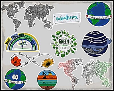 Save Our World - Plotterdatei DXF SVG Welt retten, Klimaschutz, Umweltschutz, C02, Erde, Umwelt, grün, Wasser, Luft,Feuer,Fridays for future