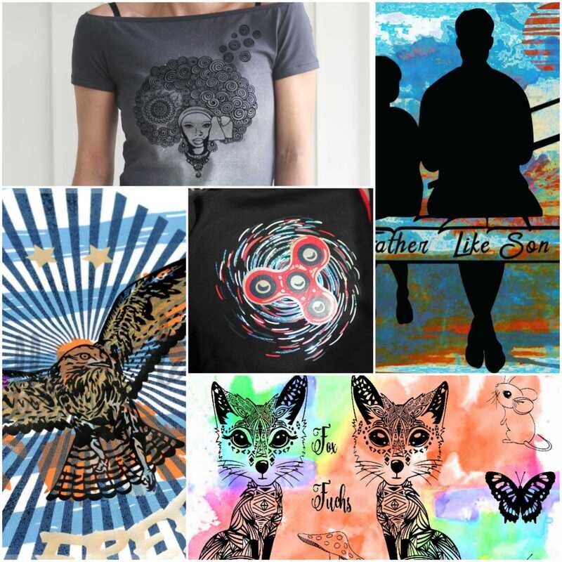 Design Megapack Mai 2017 Plotterdatei DXF SVG Fusselfreies Boho Fuchs Fidget Afrika Hand Spinner Adler Falke Afro Angeln Vater Sohn Tochter Maus