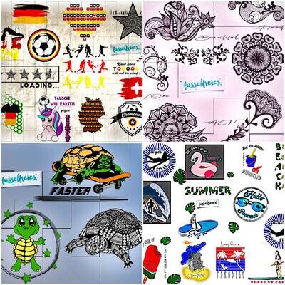 Design Megapack Mai 2018 Plotterdatei DXF SVG Fusselfreies - 43 einzigarte Designs und 62 Schriftzüge